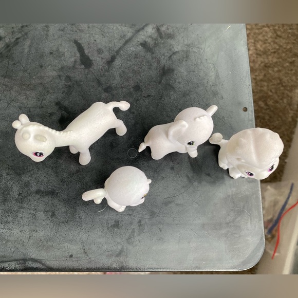 Crayola Lot 4 White Flocked Velvety Lion Giraffe Elephant & Monkey Play Animals - Picture 5 of 11